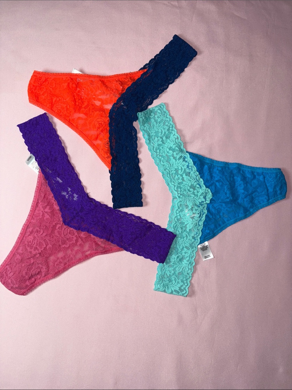 Hanky Panky Lace Bikini Set - Coral, Navy, Teal, Purple, Aqua